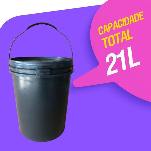 Balde Plástico 20l Com Tampa - 02 Peças | Reciclado | Tintas 1