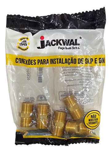 Kit 10x Niple Jackwall Latão 1/2 Polegada Bsp 1