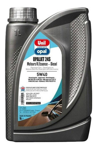 Aceite Sintético 5w40 Unil Opal Envase De 1litro Frances 0