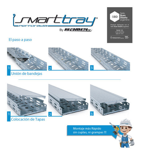 Bandeja Portacable Smarttray Samet 100mm Ala 50 X 3 Metros 1
