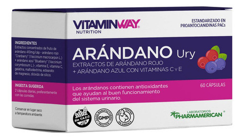 Vitamin Way Arándano Ury Cápsulas Ayuda Sistema Urinario 0