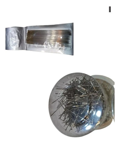 150 Alfileres 3cm 30mm Acero + 25 Agujas Ojo Dorado N 7 Caba 1