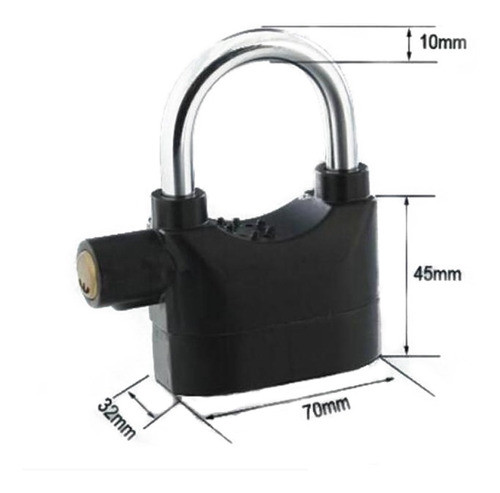 Candado Para Bicicleta Y Moto Con Llaves Y Alarma Anti Robo 0