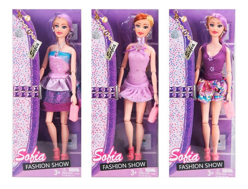 Muñeca Sofia Con Accesorios Lila 3mod 0