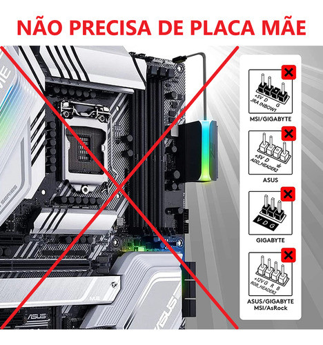 Controladora Rgb Cooler Fan 4 Pinos 12v Sata Adaptador 4pin 1