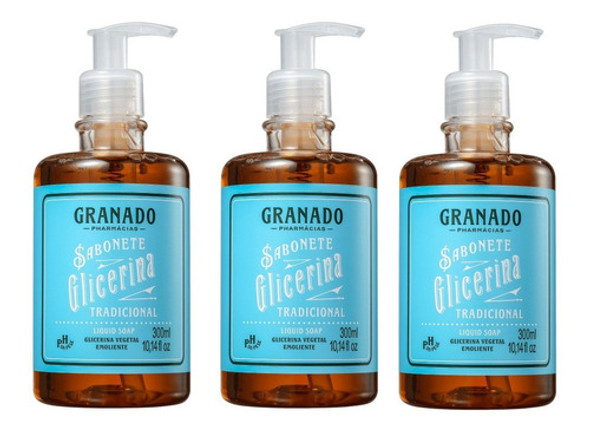 Kit Com 3 Sabonete Liq Glicerina Granado Tradicional 300ml 0