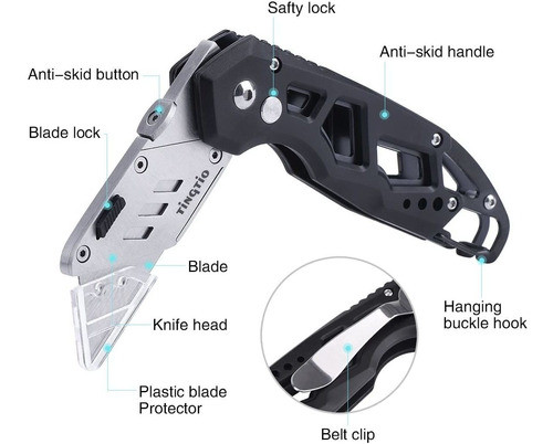 Cutter Plegable De Alta Resistencia Con 12 Cuchillas Repu... 1