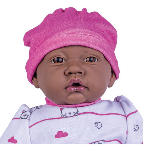 Boneca Nenem Nanando Negra Com Sons De Bebê 40cm 1