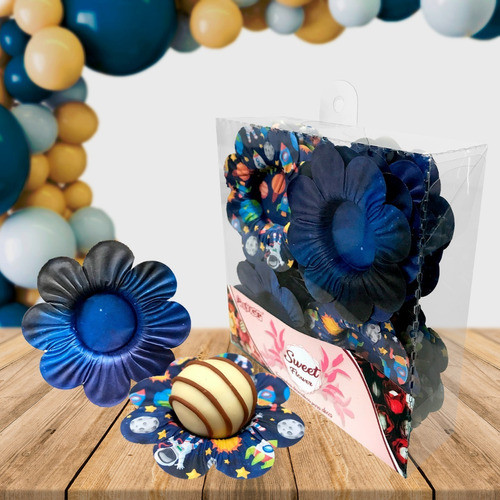60 Unidades - Porta Forminha Doce Astronauta - Sweet Flower 1