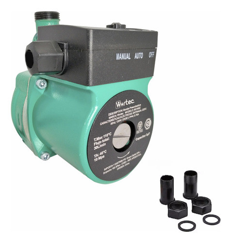 Bomba Presurizadora Elevadora Agua 30l 9m Alt Presión Wortec 0