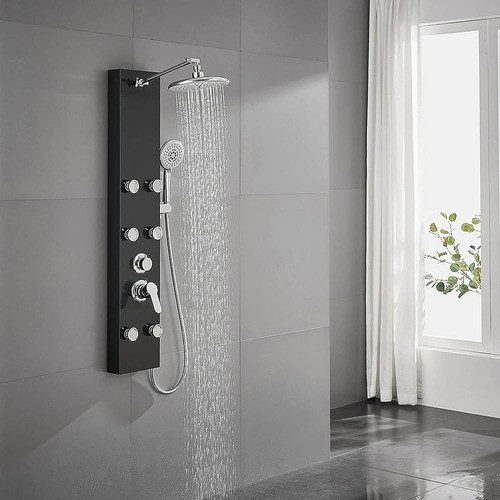 ~? Sistema De Torre De Panel De Ducha Rovate Con Cabezal De 1