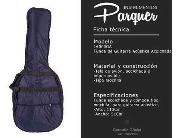 Funda De Guitarra Acústica Parquer Acolchada Mochila Cuota 1