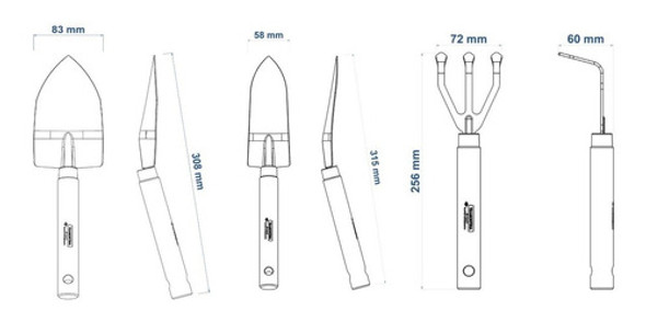 Kit Set Herramientas Jardineria 3 Piezas Macetas Tramontina 1