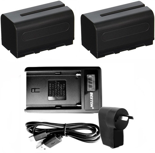 2baterías Np-f750 Compatibles Con Sony + Cargador + Fuente 0