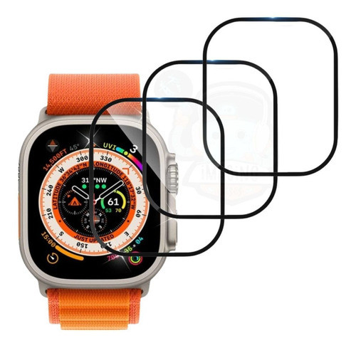 Kit 3 Película Protetora Vidro 3d Para Applewatch Ultra 49mm 0