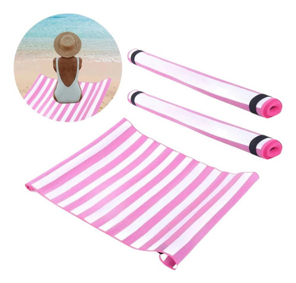 Kit De Duas Esteira De Praia Rolo Com Alça Bel Listrada Rosa 0 Kit De Duas Esteira De Praia Rolo Com Alça Bel Listrada Rosa 0