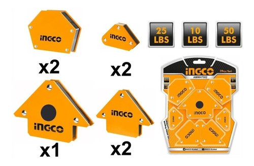 Set X7 Escuadra Magneticas Ingco Amwh7002 0