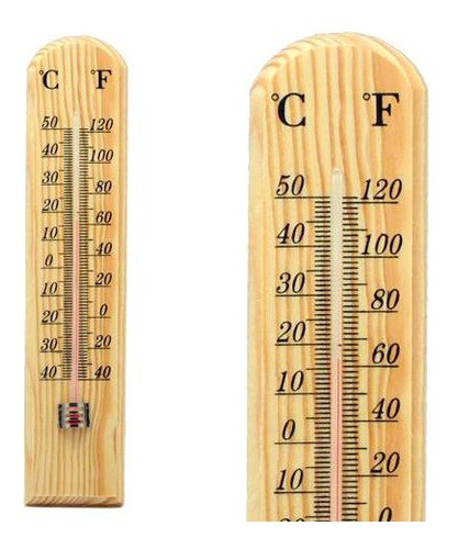 Termometro Para Ambientes En Base Madera 27x 6 Cm -40º A 50º 0