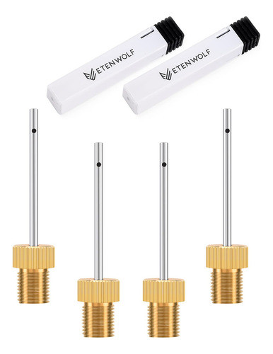 Etenwolf Ball Pump Needles 4 Pack, Brass Head And Stainless. 0