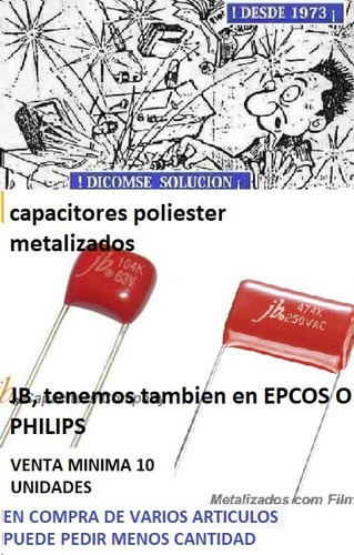 Capacitor Poliester Metal 4.7 Uf X 100vdc -p=21mm X 2 Uni 0