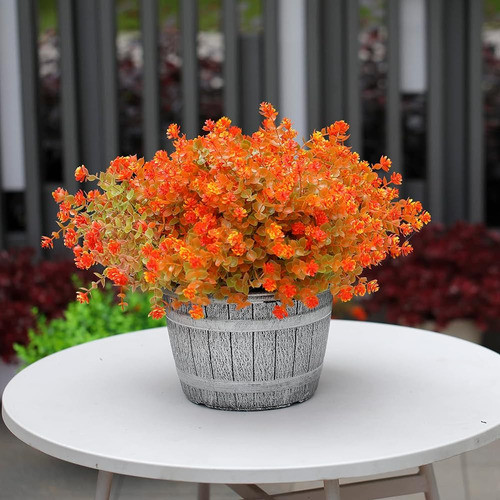 4 Piezas De Flores Artificiales Al Aire Libre De Otoño Resis 1