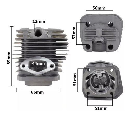 Kit Cilindro Piston Y Aros Motosierra 45cc 43mm Chinas 1