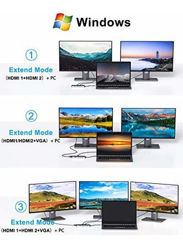 Docking Station Doble Monitor 14 En 1 Usb-c  Multipuerto 1