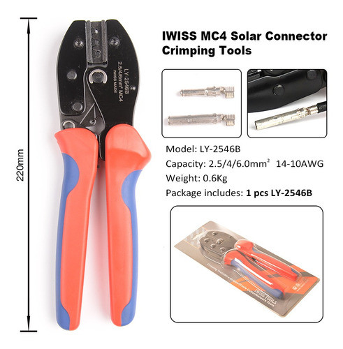 Alicate Iwiss Ly-2546b Crimpar Conector Mc4 Painel Solar 1