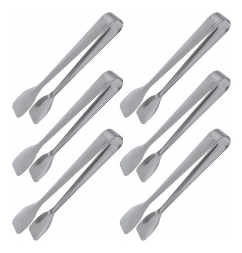 Kit Com 6x Pinça Pegador De Frios E Churrascos Em Inox 18cm 0