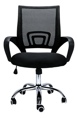 Silla De Oficina Mesh Con Posabrazos Negra 0