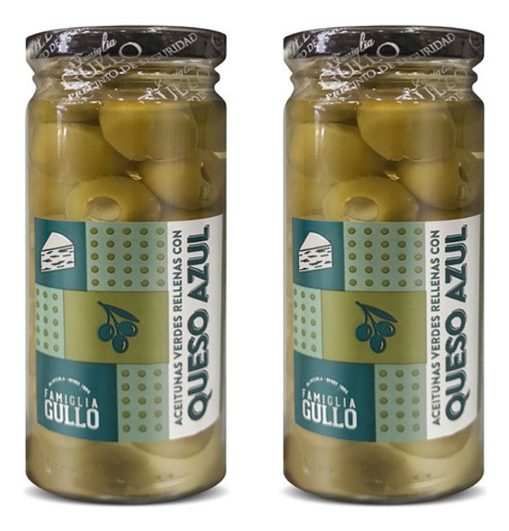 Aceituna Verde Rellena Con Queso Azul Famiglia Gullo 330g X2 0