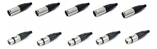 10  Plugs Xlr Canon 5 Femea + 5 Macho- Sa2x - Santo Angelo 0