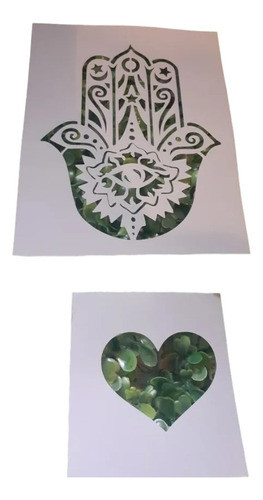 Stencil Mano De Fatima Mas Corazon 0