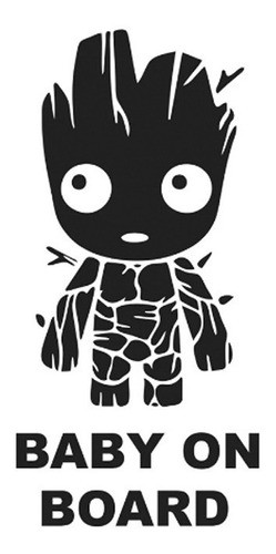 Sticker Calcomanía Adhesivo Bebe A Bordo Baby Groot 0