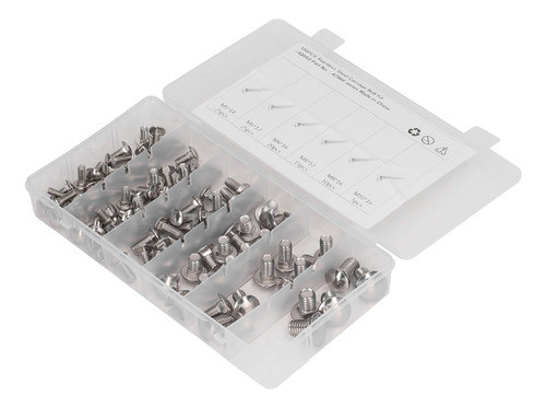 Parafuso De Cabeça Redonda E Pescoço Quadrado, 100 Unidades, 1