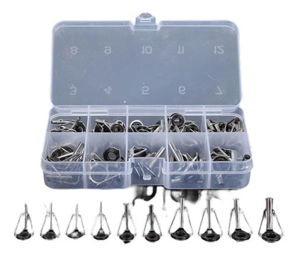 80 Unids Aleación Caña De Pescar Guías Guías Tip Set Kit De 0