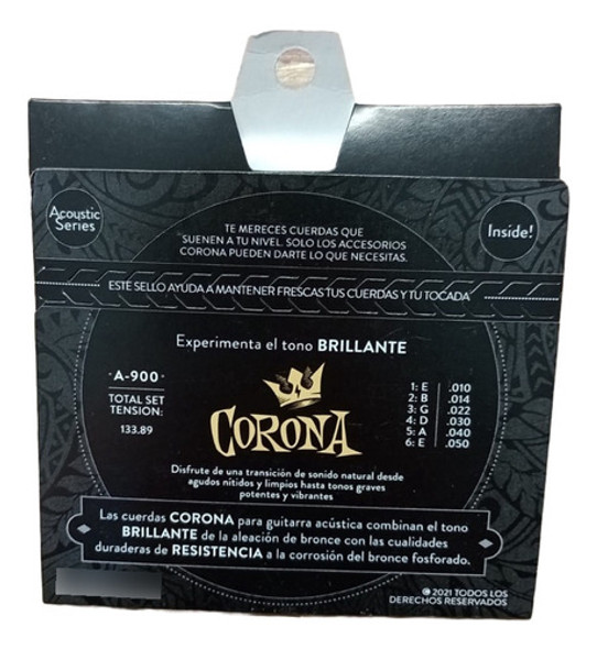 Encordado Acústica Bronce 85/15 .010 Corona A-900 - Oddity 1