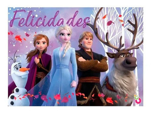 Cartel Feliz Cumpleaños Frozen Producto Oficial Cotillon 0