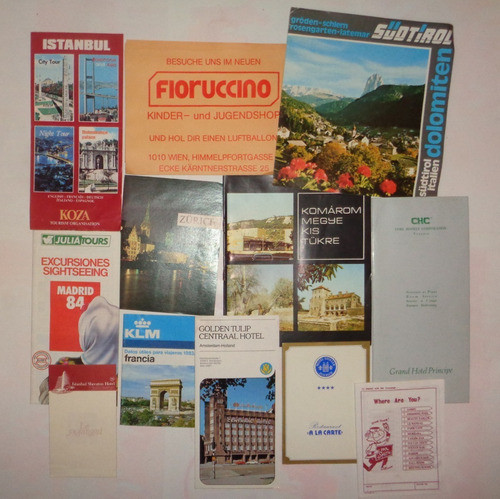 Lote Papeleria Vintage Hoteles V/ Paises 1980 Deco Coleccion 0