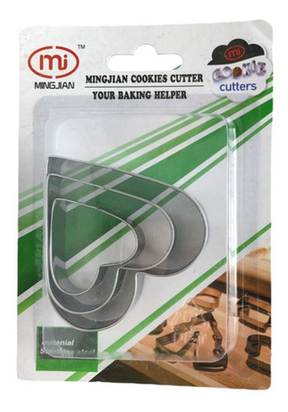 Setx3 Cortantes Cortadores Galletas Molde Corazon Repostería 1
