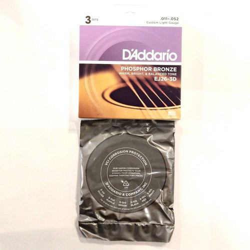 Encordado Acustica Daddario Ej26 Bronce Fosforado 011 0
