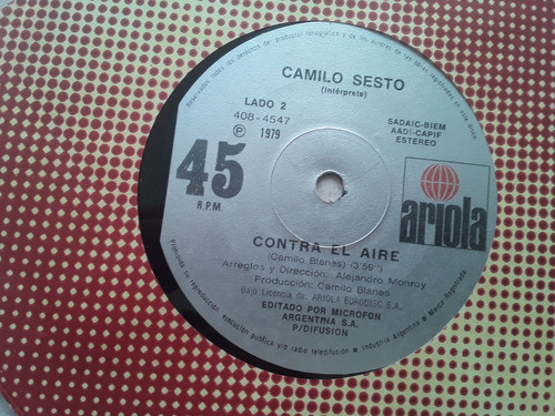 Camilo Sesto - Quién Será Contra El Aire Single Promo Kktus 1