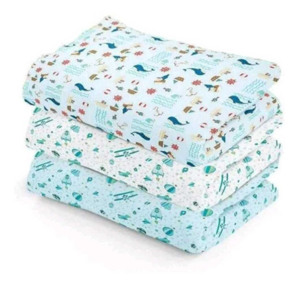 Kit Cueiro Flanelado 80 X 50 Cm Karinho Papi Azul 0