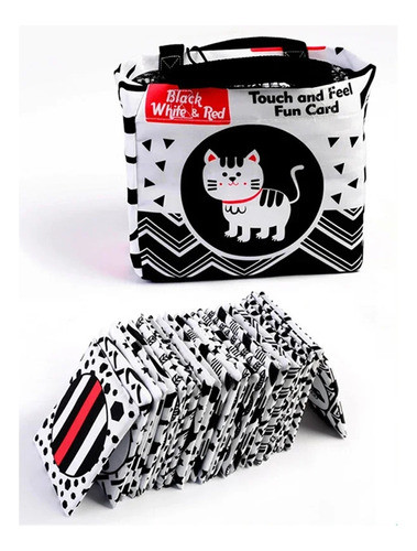 Conjunto De Cartões Flash Macios Para Bebês, Preto E Branco 1