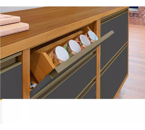 Mueble Cocina Baronesa Mdf Bajo Mesada Aéreo 8caj.7prt 270cm 1