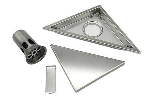 Ralo Invisível Triangular Aço Inoxidável Banheiro Quintal 0