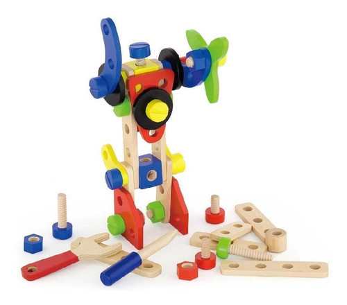 Balde Set De Construcción Montessori Madera Mecano 0