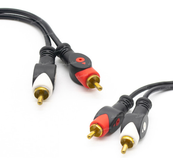 2 Cables Rca Estereo 6 Metros Rojo - Blanco Calidad 0