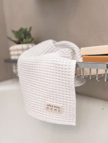 Toalla De Mano Wafle Nido De Abeja 100% Algodon Blanco 0