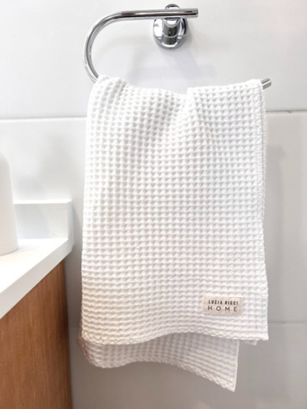 Toalla De Mano Wafle Nido De Abeja 100% Algodon Blanco 1